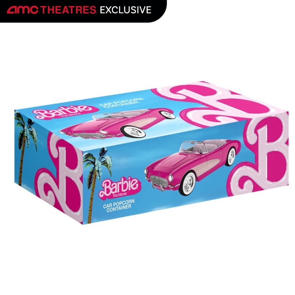 Barbie The Movie Collectible Pink Corvette Convertible AMC Popcorn Container